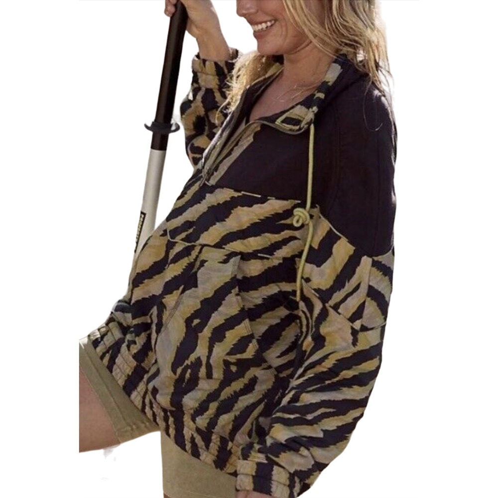 NEW FREE PEOPLE OLIVE GREEN BLACK WALK THE LINE PULLOVER JACKET COAT LARGE - Picture 4 of 16